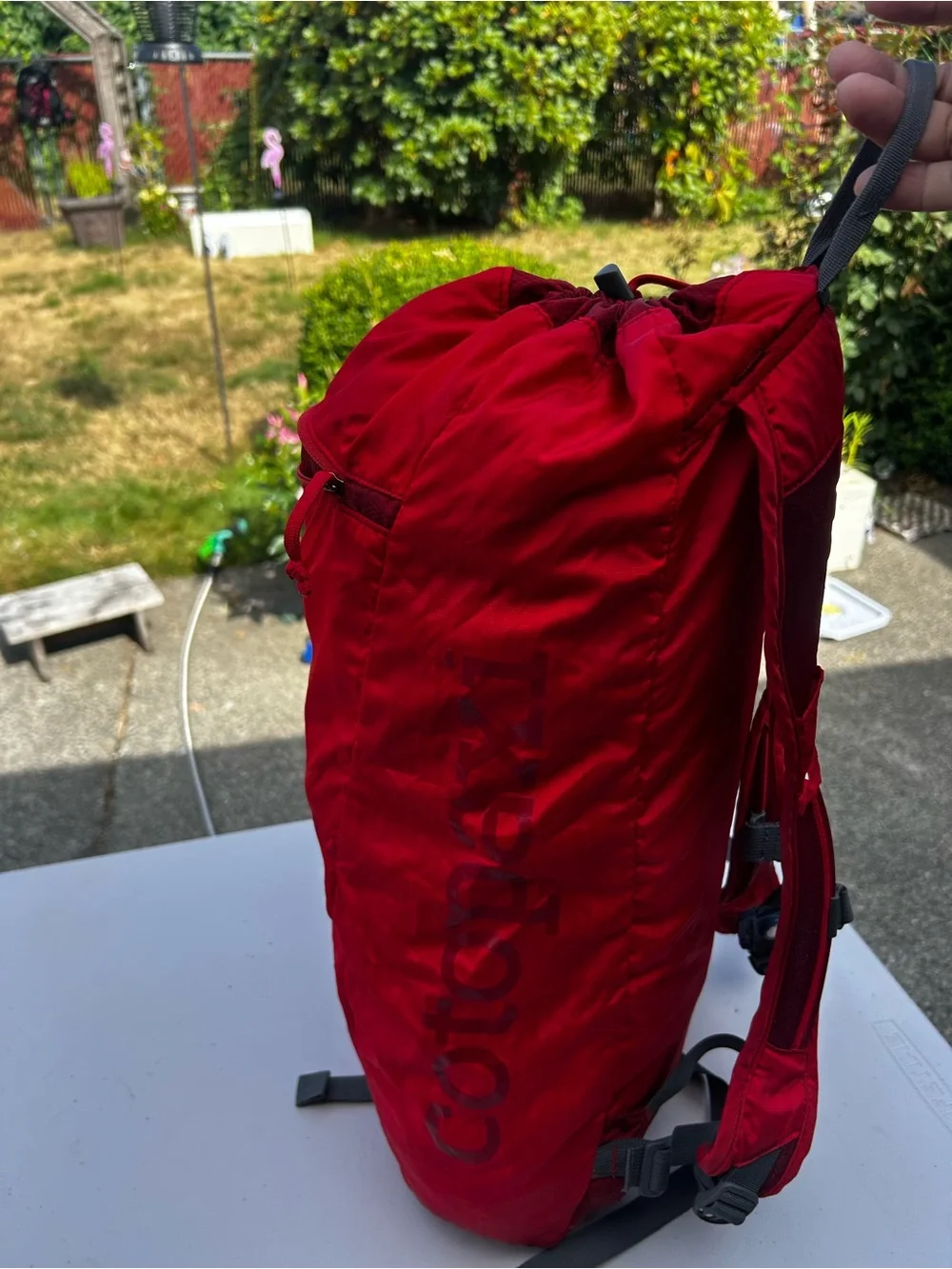 Cotopaxi Red Packable Drawstring Backpack Size 18L